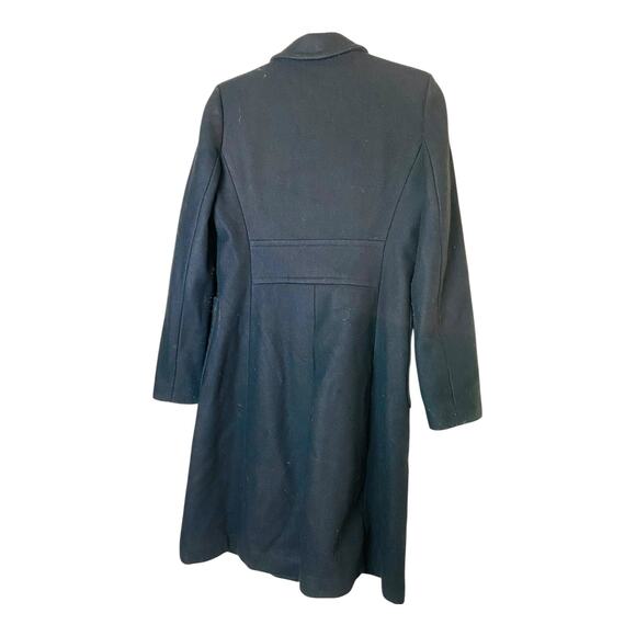 Banana Republic Womens Business Pea Coat Jacket Lined Leopard Black Medium - Picture 2 of 9